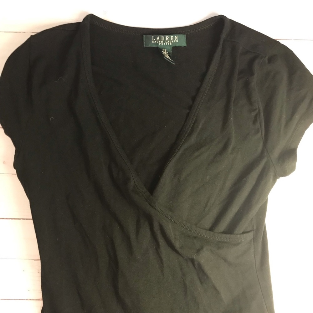 Ralph Lauren Black cotton V-neck tee shirt